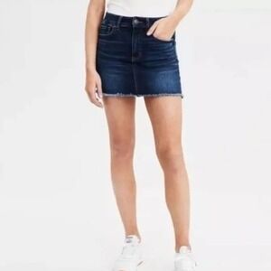 American Eagle Women's Hi-Rise Denim Mini Jean Skirt Medium Indigo Size 10 EUC